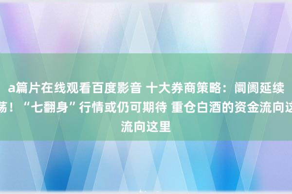 a篇片在线观看百度影音 十大券商策略：阛阓延续动荡！“七翻身”行情或仍可期待 重仓白酒的资金流向这里